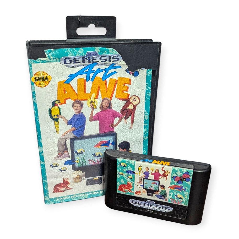 Sega Genesis Art Alive Game Cartridge with Original Case 16-Bit 1991